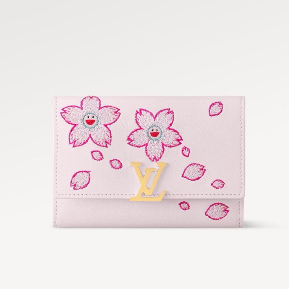 🌸 Louis Vuitton Capucines Compact Wallet Murakami 2025 Cherry Blossom LV x TM